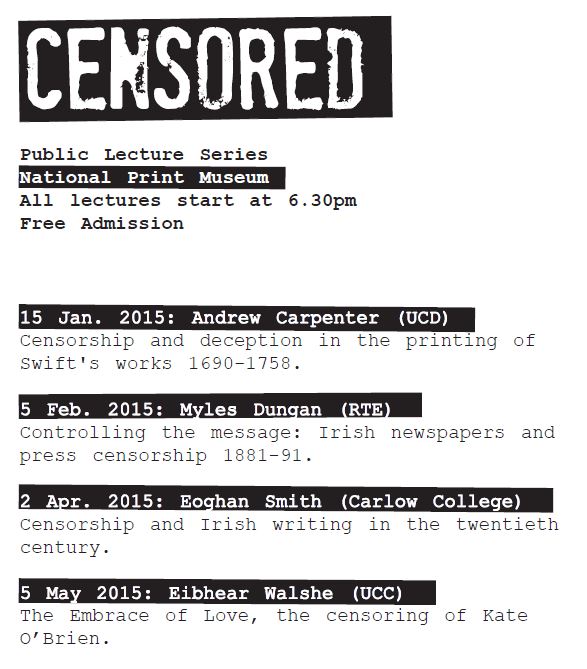 Programme for Censored lecture series