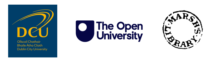 Logos of Dublin City University, The Open University and Marsh's Library