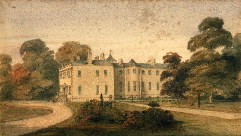 Newbridge House by Janet Finlay Cobbe, née Grahame (1826-1884), c.1860, watercolour on paper, Cobbe collection no.205